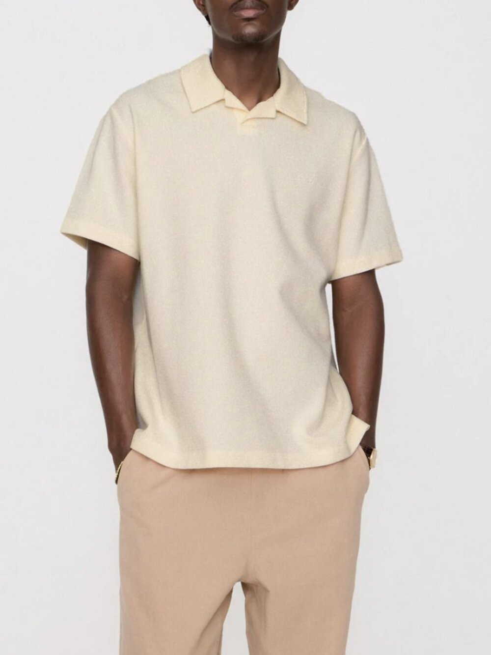 KITH Sandrift Short Sleeve Micro Waffle Drew Polo Shirt